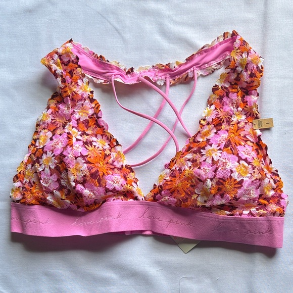 PINK Victoria's Secret Other - PINK Victoria's Secret Pink Floral Lace Bralette
